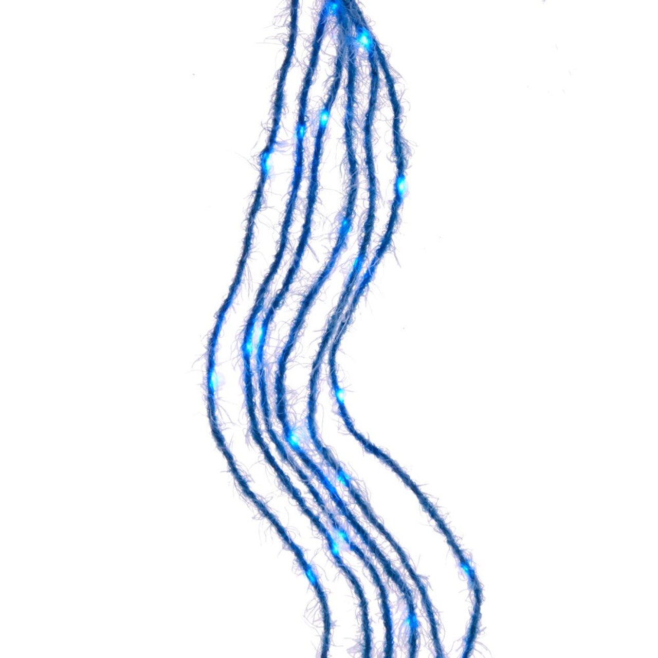 120-Light Teal Fuzzy Multi-Strand With Teal LED Lights